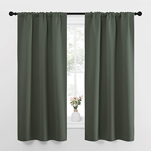 NICETOWN Blackout Curtains for Kids Room, 34x63 Inch, Dark Mallard