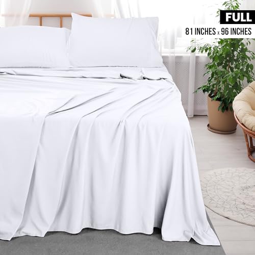 Utopia Bedding Full Size Flat Sheet - Ultra Soft Microfiber, White