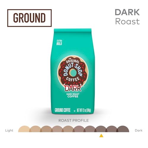 The Original Donut Shop Dark Roast Ground Coffee, 12 oz Bag (Pack of 2)