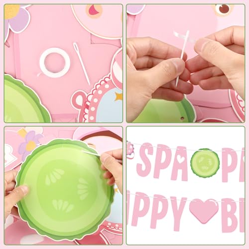 Pink Spa Birthday Banner - Spa Party Decorations for Girls
