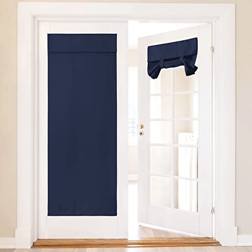 NICETOWN Navy Blue Thermal Insulated Blackout Curtain for French Doors - 36" x 72"