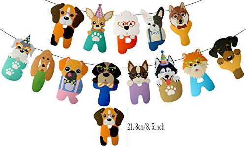 Happy Birthday Dog Letter Banner - Cute Puppy Party Decoration