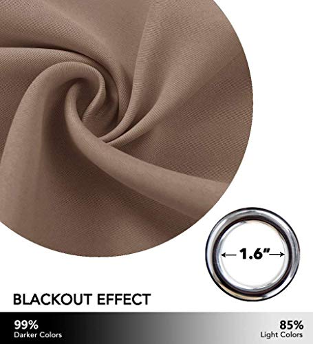 NICETOWN Cappuccino Blackout Curtain Panel 42" x 63" - Thermal Insulated Grommet Drape