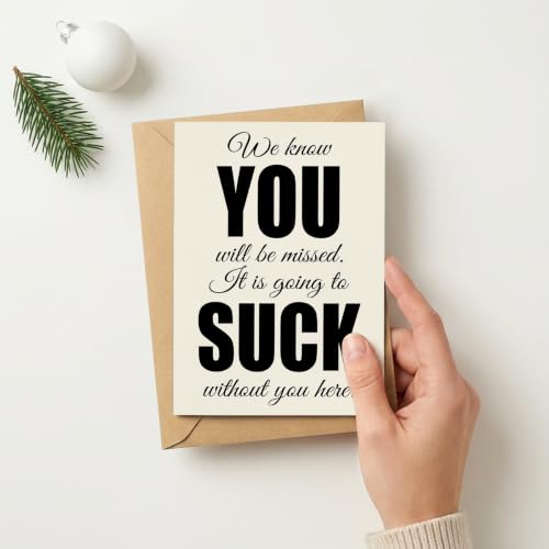 Lhazyl Funny Coworker Farewell Card - Going to Suck Sarcastic Goodbye from Group Team - Model LVE-HK-KC85