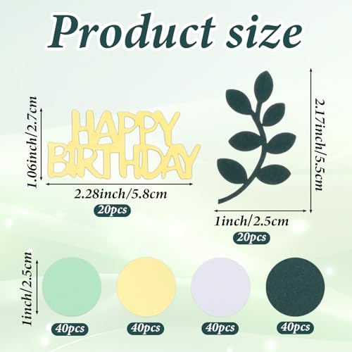 Sage Green Happy Birthday Confetti Table Scatter Decorations - 200 Pcs