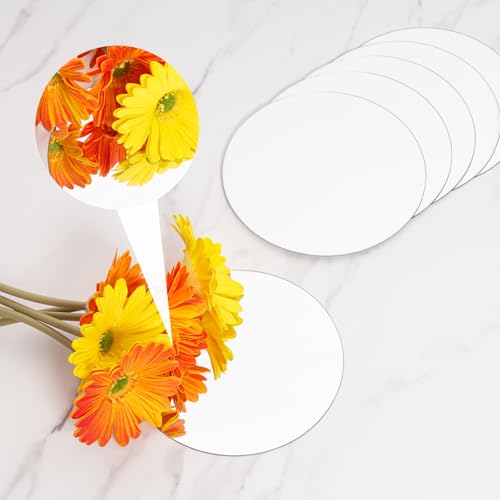 6 Pack Acrylic Round Wall Mirrors Self-Adhesive Circular Decor for Home & Wedding