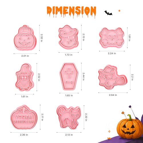 Halloween Cookie Cutters Set - 8 Fun Shapes for Kids & Parties