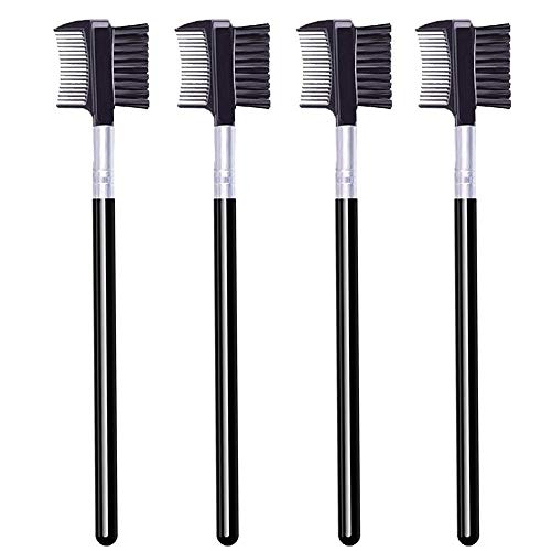 Yoizyfree Eyebrow Brush and Eyelash Comb 4-Piece Portable Spoolie Set