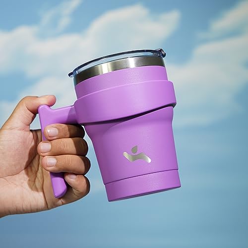 Konokyo Insulated 10 oz Tumbler with Handle & Straw - Lavender