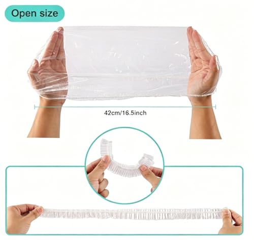 150Pcs Disposable Shower Caps Waterproof Large Plastic Hair Covers