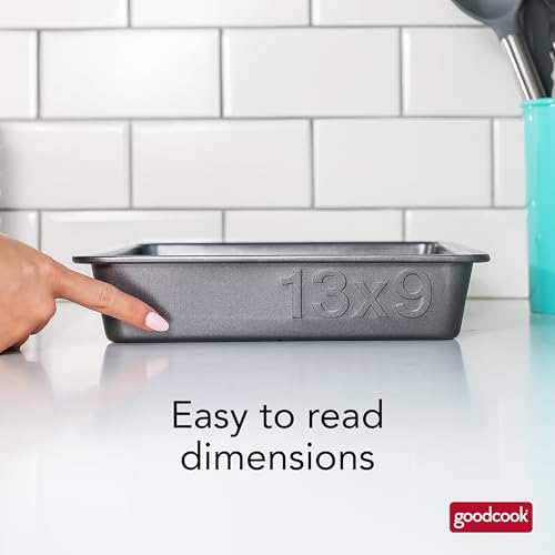 GoodCook PRO Nonstick Oblong Baking Pan, 9x13-Inch, Gray