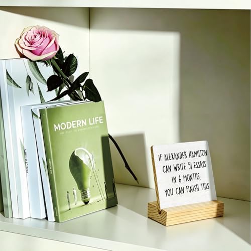 Inspirational Wooden Desk Plaque Sign - 4x4 Inch Motivational Gift