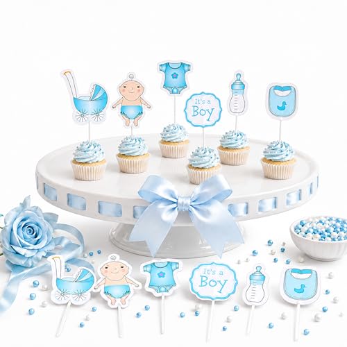 Quotidian 48 Count Baby Shower Cupcake Toppers - 4 Inch Decorative Picks