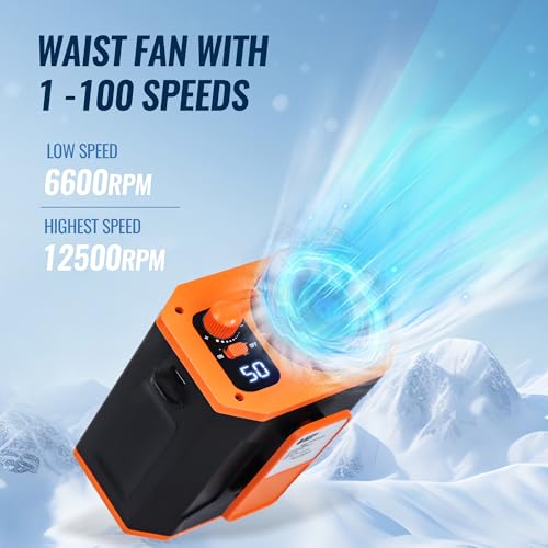 BEYOND BREEZE Portable Waist Clip Fan, 100-Speed Wearable Personal Fan
