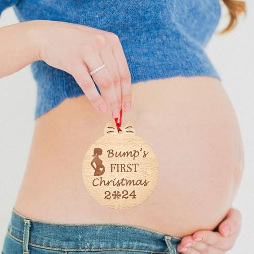 Baby's First Christmas Ornament 2024 - 3in Wooden Keepsake