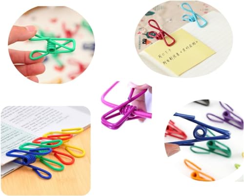 YIKANGHENG 20 Pcs 2-Inch Colorful Metal Chip Clips - Waterproof, Rustproof Bag & Clothes Pins