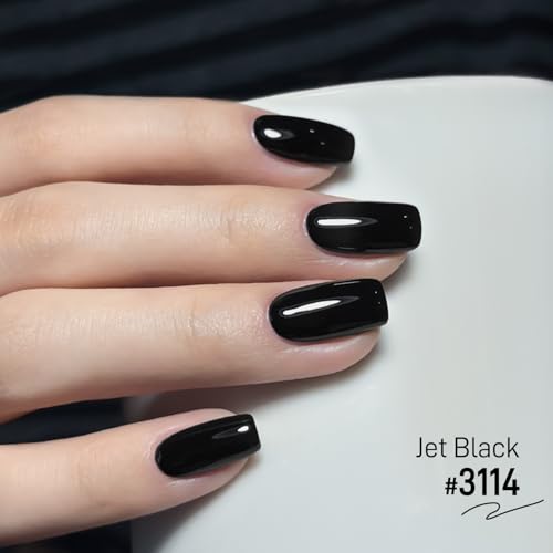 GAOY Jet Black Gel Nail Polish 16ml - Self-Leveling UV Cure