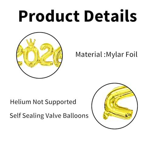 2026 Gold Crown Balloon, Happy New Year Decorations - 16 Inch