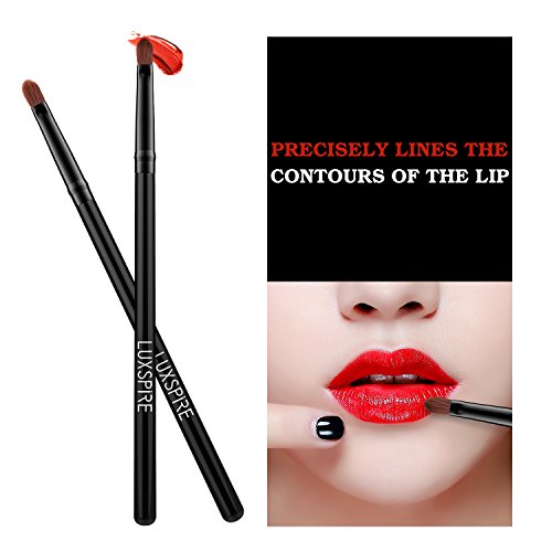 Luxspire Lip Brush and Concealer Brush Set, 2 Pieces Black Synthetic