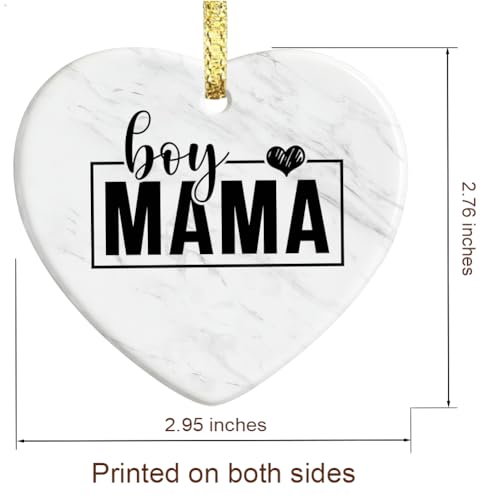 Boy Mama Ceramic Ornament Gift Set for New Moms - Marble Design
