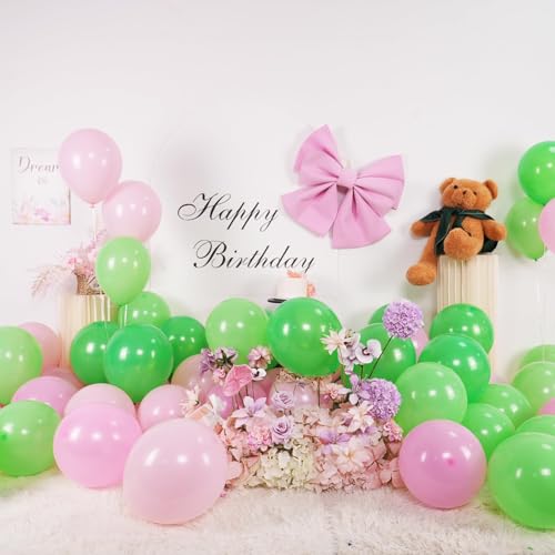 60Pcs Pink and Green Balloons for Jungle Themed Parties