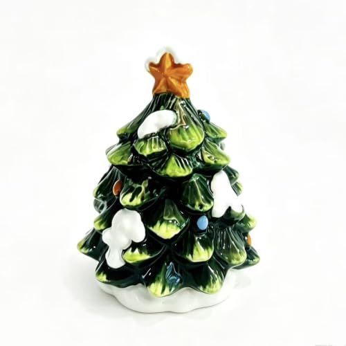 Ceramic Hand-Painted Christmas Tree Sugar Bowl - 210ml Holiday Kitchen Decor