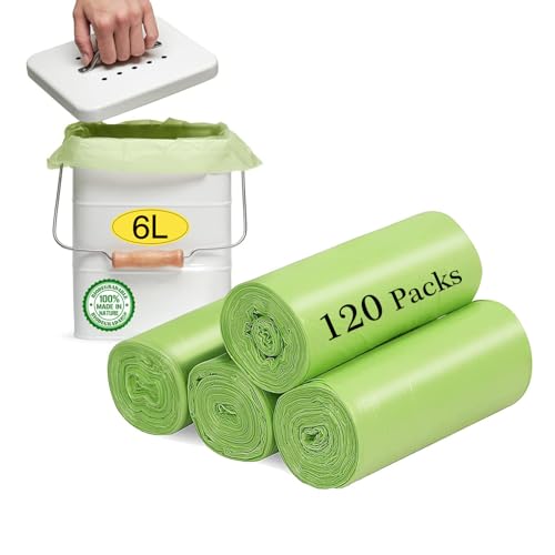YAWAHOME 1.2 Gallon Compostable Trash Bags - 120 Counts