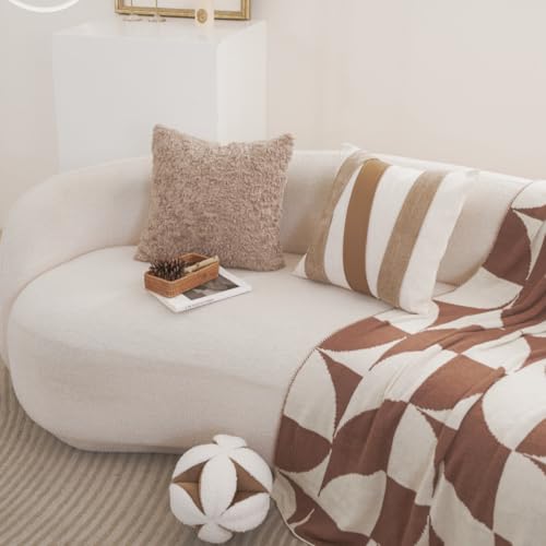 Avigers 18x18 Inch Dark Brown Geometric Throw Pillow Cover