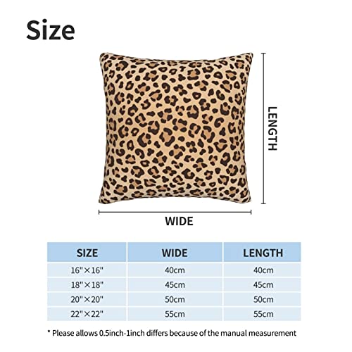 Leopard Print Velvet Throw Pillow Covers 18x18, Set of 2