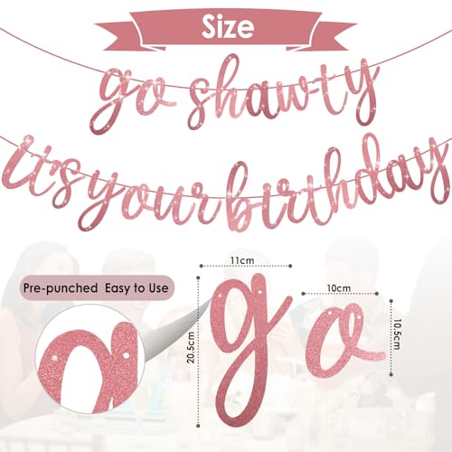 Go Shawty It's Your Birthday Glitter Banner – 11.4 Feet Party Decor