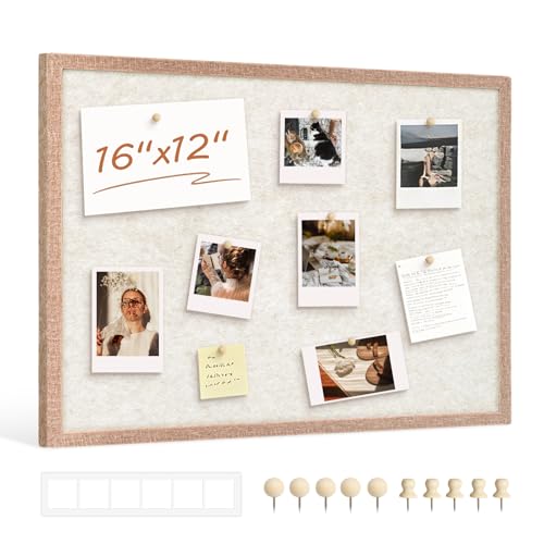 DOLLAR BOSS 16"x12" Beige Felt Bulletin Board – Aesthetic Wall Pin Board