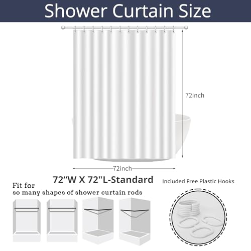 Halloween Shower Curtain - Black & White Spooky Ghosts, 72"
