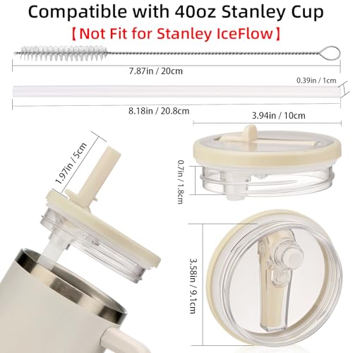 WXRWYPW 2-Pack Black 40oz Stanley Quencher H2.0 Leak-Proof Flip Straw Lids