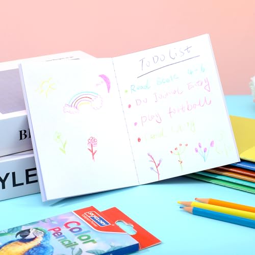 Prudiut 8 Pack A6 Blank Sketchbooks with 12 Colored Pencils