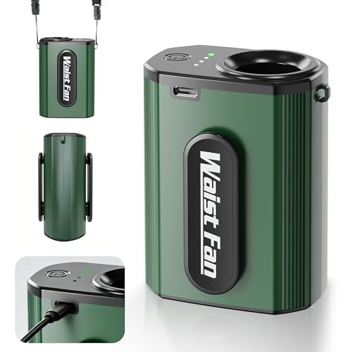 WAMOVAL Portable Waist Fan, 17500RPM Rechargeable Clip-On Belt Fan