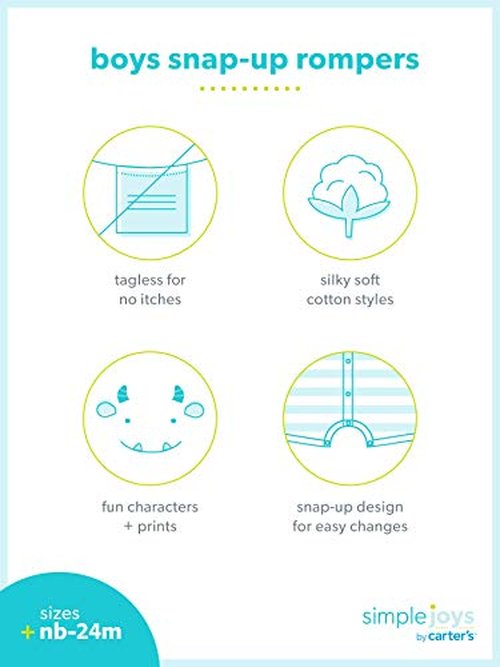Simple Joys by Carter's Baby 2-way Zip Cotton Footed Sleep and Play