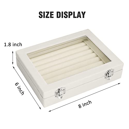 Vicoter Velvet Jewelry Organizer Tray - 7 Slot Earring & Ring Storage Box
