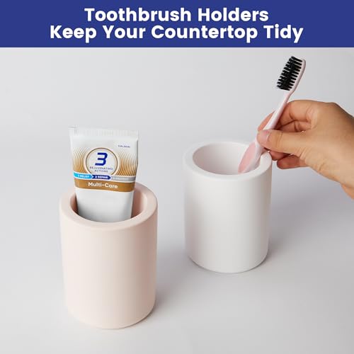 Compact Diatomite Toothbrush Holder for Bathroom - Pink