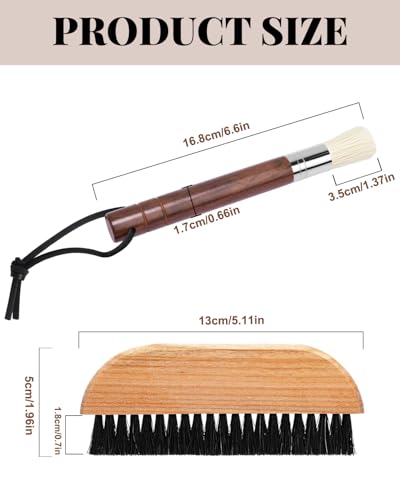 Espresso Machine Cleaning Brush Set - Walnut & Ebony Wood, 2 Pack