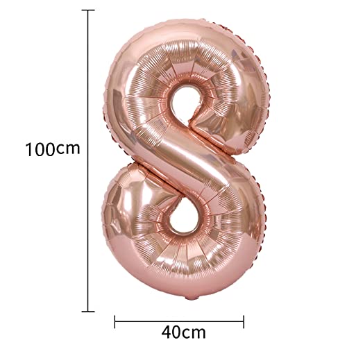Rose Gold 80th Birthday Decoration Kit with Banner & Balloons