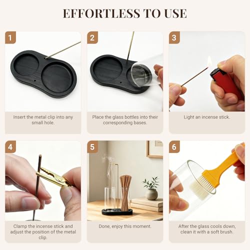 2 in 1 Glass Incense Holder with Ash Catcher & Storage - Boho Decor