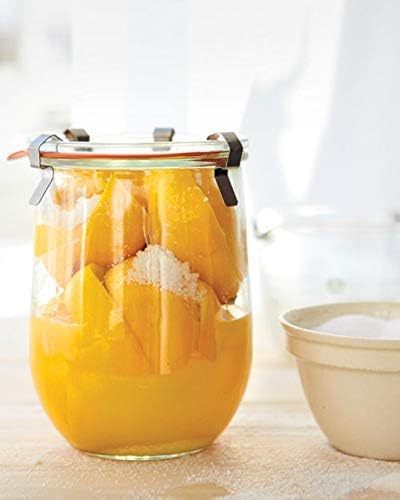 Weck Tulip Jar - Large 1 Liter Sourdough Starter Jar with Wide Mouth, Glass Lid & Rubber Seal