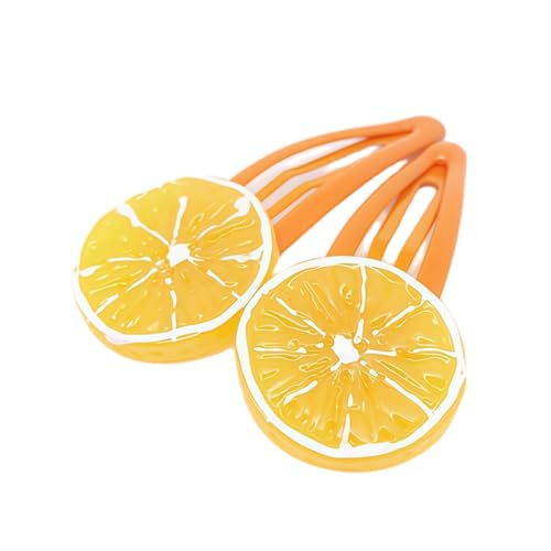 Orange Slice Snap Hair Clips 2Pcs Fruit Hair Barrettes for Women