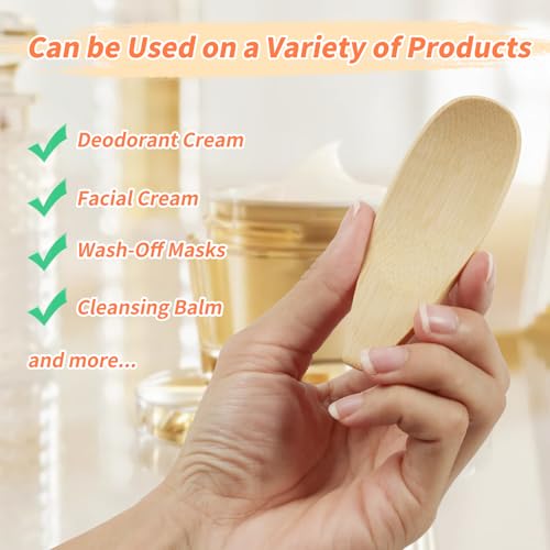 Niyanghome 4PCS Bamboo Deodorant Cream Applicator & Cosmetic Spatula