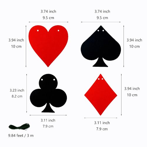 Poker Banner Felt Decorations 2 Pack - Hanging Casino Party Supplies