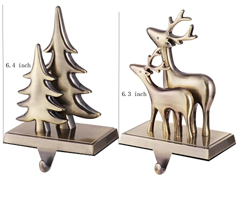 Bronze Snowflake Snowman Stocking Holder Set of 4 - Double Variation