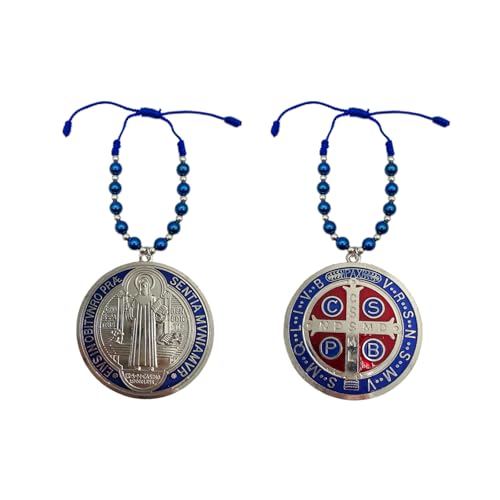 Set of 2 Golden Saint Benedict Medals - Catholic Protection Charms