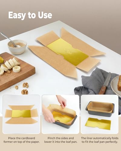 Bake Choice 100 Pcs Non-Stick Loaf Pan Liners 9x5 Inch