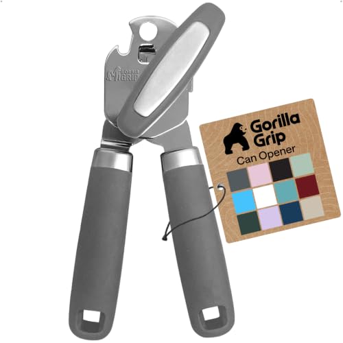 GORILLA GRIP Stainless Steel Manual Can Opener - Heavy Duty, Gray