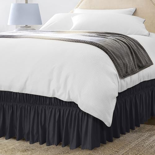Utopia Bedding King Bed Skirt - Black, 16 Inch Drop, Easy Fit